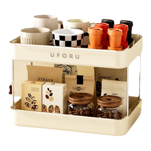 桌面收纳盒杯子收纳柜茶具展示柜子厨房水杯置物架杯架餐具储物柜