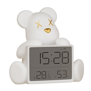 暴力熊时钟桌面摆件客厅玄关卧室床头柜装饰品电子钟乔迁生日礼物