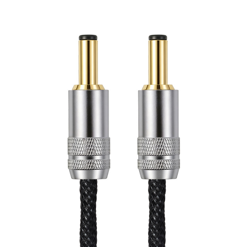 发烧DC直流电源线7N单晶铜镀银GX16-2芯转2.1*2.5插头输出连接线
