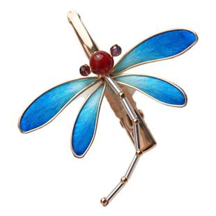 绒艺『絮影蜻悠』精致小边夹非遗绒花发夹侧边刘海发饰鸭嘴夹头饰