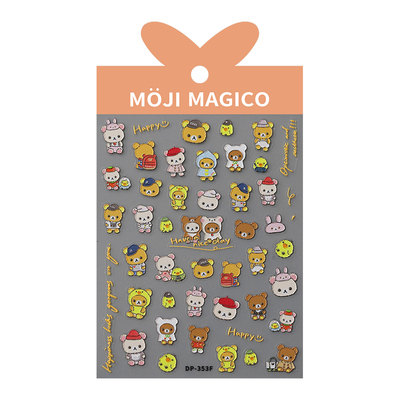 茉季中国美甲贴纸立体浮雕效果