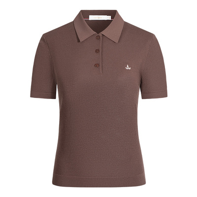 Navigare意大利小帆船2026夏季女士短袖显瘦polo衫透气针织T恤衫