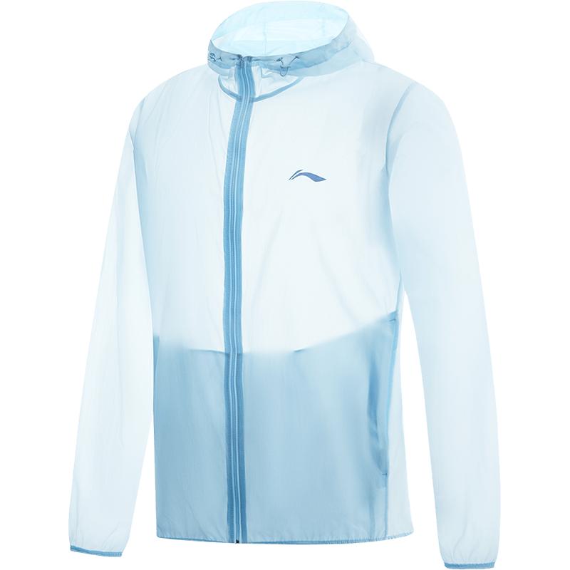 李宁防晒衣夏防泼水薄外套抗紫外线轻量户外登山皮肤衣运动风衣男