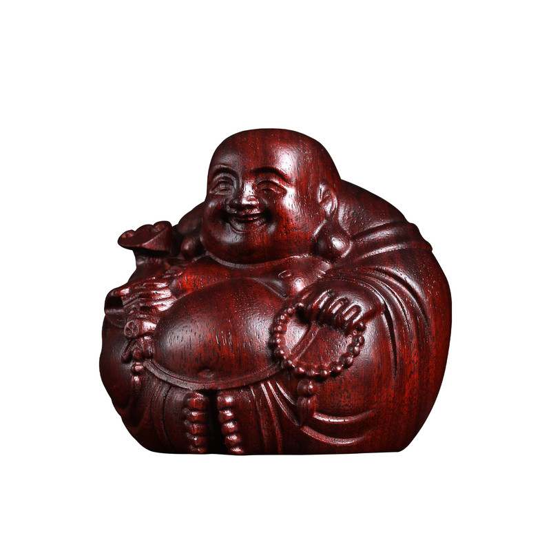 非洲金星紫檀弥勒佛文玩手把件