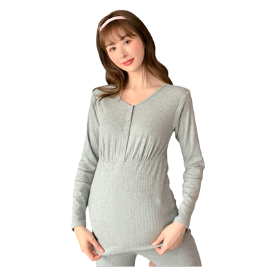 哺乳秋衣冬季单件纯棉子服喂奶