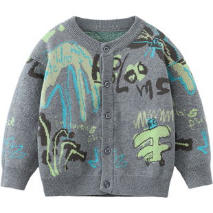 [100棉纱]齐齐熊宝宝开衫毛衣春秋款男童外套儿童上衣2026新款女