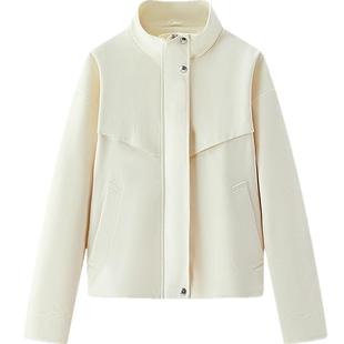 都市护身服|森马外套女春季三防防风纯色立领抽绳上衣简约风夹克