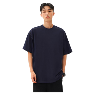 重磅纯棉T恤定制工作服印logo圆领短袖班服文化衫团体工衣刺绣diy