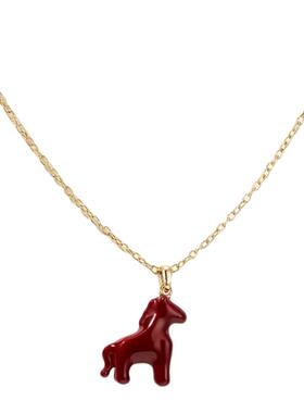 马年珐琅项链创意卡通彩色毛衣链