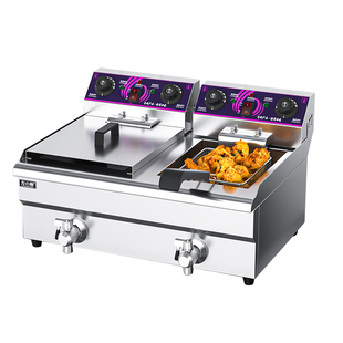 方厨双缸电炸炉电炸锅加厚油炸锅单缸台式燃气油炸机商用机器设备
