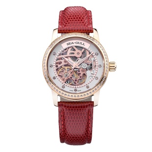 正品海鸥表女士皮带夜光防水镂空全自动机械手表女表719.403LK潮