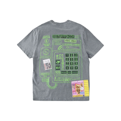 Ssstufff趣味涂鸦电话亭图案T恤