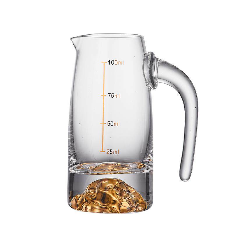 水晶玻璃金箔白酒杯套装高档杯架