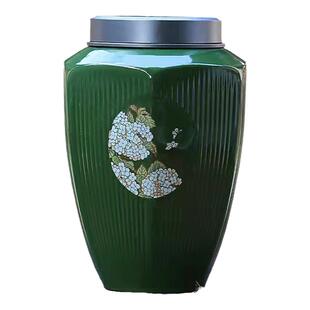 北溪堂品月松绿石手绘复古办公家用茶具套组合送礼定制高端礼盒装