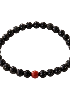 女黑曜石原创设计手链手串细天然