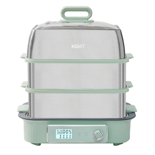 KGMT智能电蒸锅上蒸下炖不锈钢多功能家用三层蒸煮一体锅早餐机