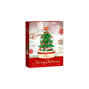 圣诞树积木八音盒拼装儿童圣诞节礼物diy手工音乐盒女孩玩具礼品