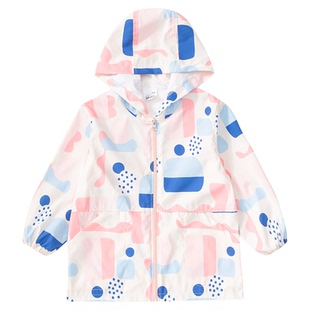宝宝防水罩衣秋冬长袖拉链防脏羽绒服幼儿园吃饭反穿衣女童画画衣