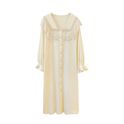 BIEN海岛绒睡裙女冬季甜美可爱公主风家居服可外穿法式宫廷风睡衣