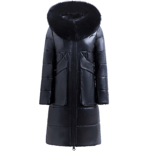 皮衣外套女洋气2025新款冬季宽松大码加厚上档次中老年真皮羽绒服