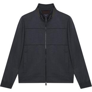 ERDOS 男装纯羊毛外套秋冬橄榄绿立领轻商务夹克重磅卫衣