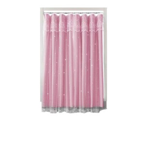 窗帘免打孔安装伸缩杆布纱一体飘窗阳台遮阳遮光布卧室小窗户公主