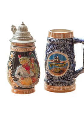 带盖陶瓷德国马克杯欧式风摆件