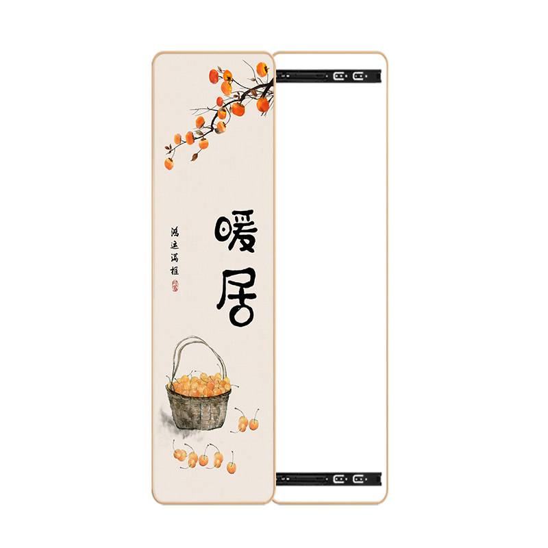 新中式隐藏式推拉全身镜装饰画入户玄关画暗藏试衣卧室穿衣镜挂画