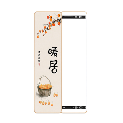 新中式隐藏式推拉全身镜装饰画入户玄关画暗藏试衣卧室穿衣镜挂画