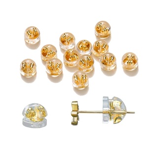 汉堡耳堵高级18k包金耳堵防掉耳钉堵耳环塞子耳钉冒后塞硅胶耳塞