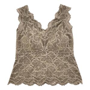 古妃蝴蝶花蕾丝宽带背心桑蚕丝吊带美背胸垫一体杯内搭外穿内衣女