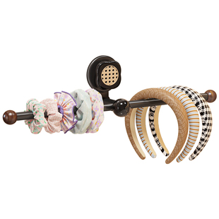 发箍收纳神器壁挂中古风头绳抓夹发饰挂架卫生间吸盘头箍发圈挂钩