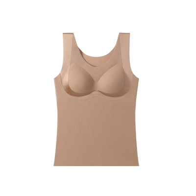 秋冬无痕保暖背心女带胸垫