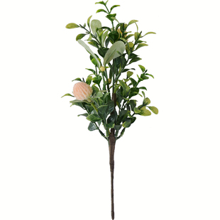 仿真米兰果子插花金钱草手卷枝槲寄生插枝花束鸡蛋花假花桌面摆件