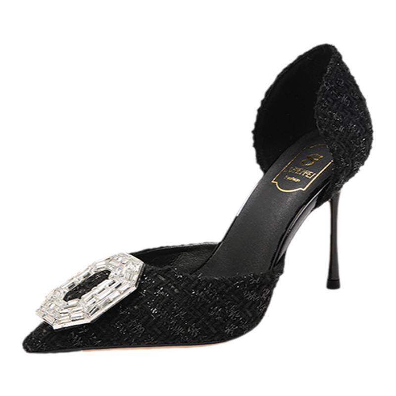 苏妃妃优雅小个子配小裙子中空高跟鞋女细跟气质不累脚御姐风绝美