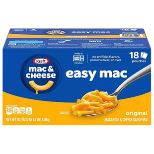 美国直邮Kraft Mac 卡夫奶酪芝士香浓通心粉意大利面12杯装 696g