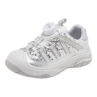 abckids女童鞋2026年春季新款透气软底女孩儿童休闲运动鞋闪闪鞋