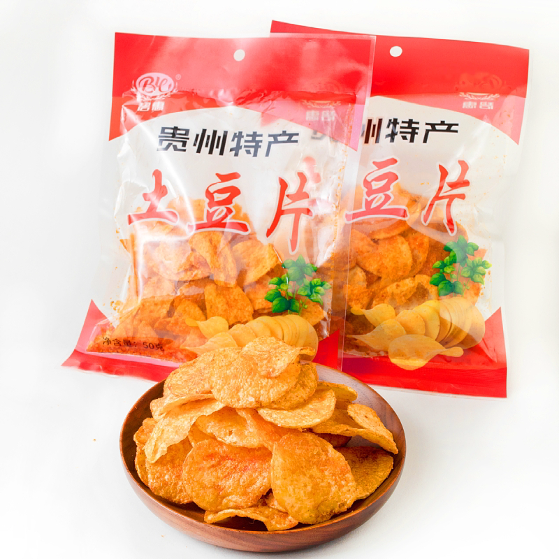 碧惠130克贵州麻辣油炸土豆片洋芋片土豆丝洋芋丝薯片袋装零食