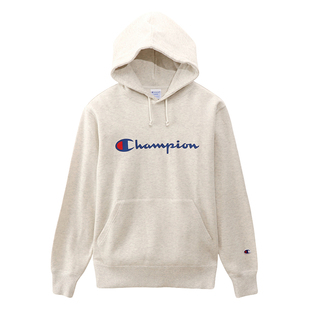 日版CHAMPION字母连帽卫衣男日版纯棉春秋抽绳情侣帽衫