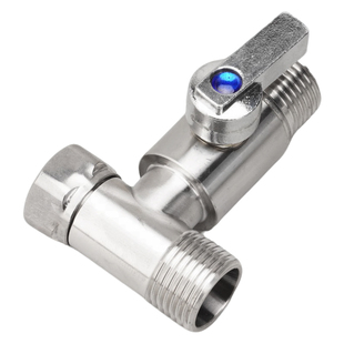 304不锈钢冷热直通阀4/6分活接内外丝水管开关热水器马桶三通球阀