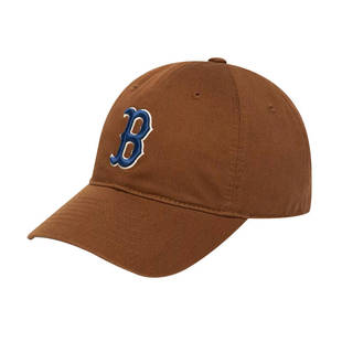 韩国正品MLB帽子波士顿红袜队深棕色B标大标软顶男女棒球帽3ACP66