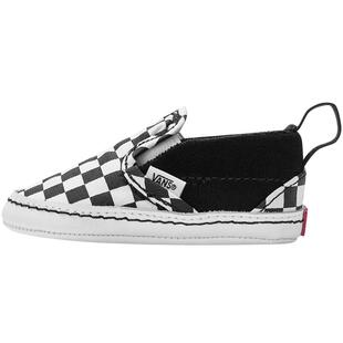 Vans范斯童鞋官方 Slip-On V黑白棋盘格一脚蹬新生儿送礼婴儿鞋