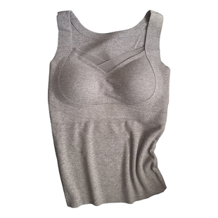 汐黛儿免穿文胸保暖内衣磨绒加厚女生打底衣修身美体女款上衣秋冬