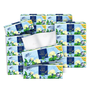清风抽纸丝柔花萃纸巾加厚4层80抽20包面巾纸整箱餐巾纸卫生纸by