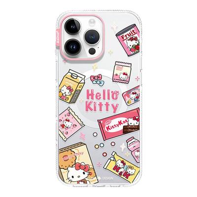 Kitty零食屋适用iPhone16Promax手机壳14磁吸支架苹果15pro保护套Ho8网红可爱的女全包透明ip13Pro新款高级感