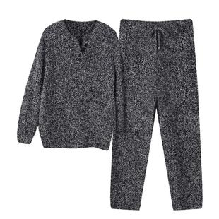 猫人半边绒保暖家居服男女同款睡衣冬季2025新款加绒加厚