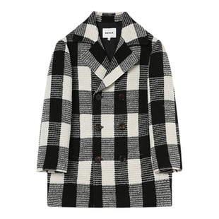 RBIGX瑞比克童装2025冬季新款学院风格子双排扣男童羊毛呢大衣