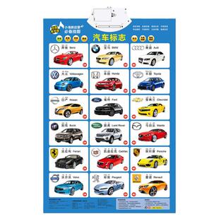 中英双语双面凹凸版共2张 小海豚启蒙有声挂图我爱我家(背面人物职业)+交通工具(背面汽车标志)0--3-6-7岁婴幼儿早教书籍