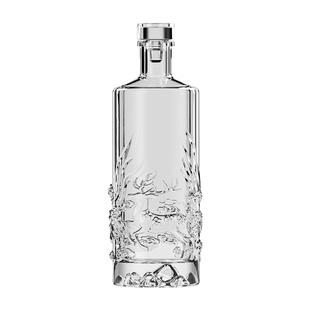 白酒瓶空瓶玻璃瓶高档鹿纹浮雕密封存酒瓶装酒自酿专用礼盒包装