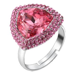 Blacnhe布兰琪粉色水晶戒指女 大气守护天使食指戒开口无名指尾戒